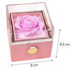 Square Shaped Ring Box with Rose