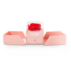 Cube Bracelet and Necklace Box with Rose