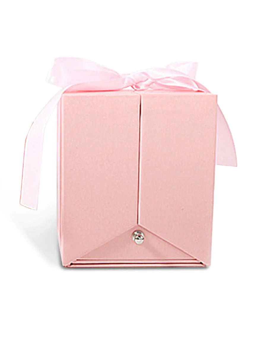 Cube Bracelet and Necklace Box with Rose