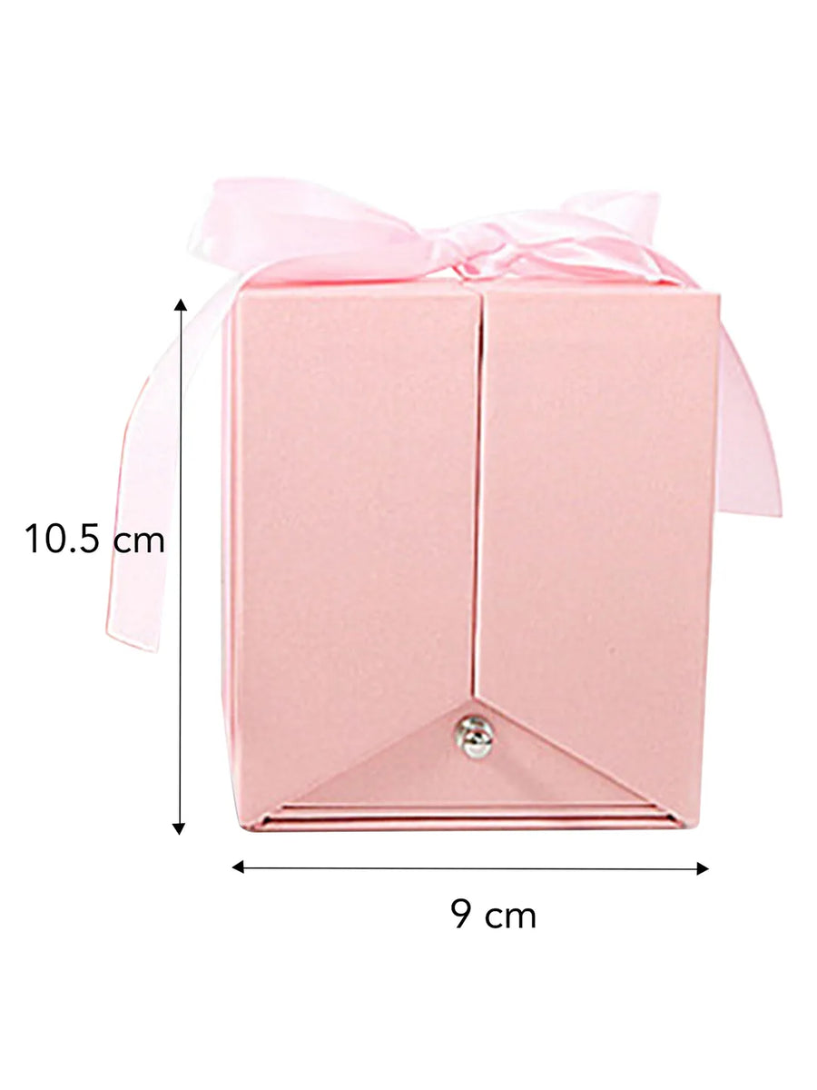 Cube Bracelet and Necklace Box with Rose