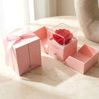 Cube Bracelet and Necklace Box with Rose