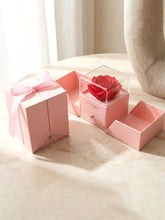 Cube Bracelet and Necklace Box with Rose
