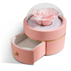 Rose Accented Round Ring & Bracelet Box