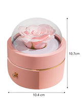 Rose Accented Round Ring & Bracelet Box