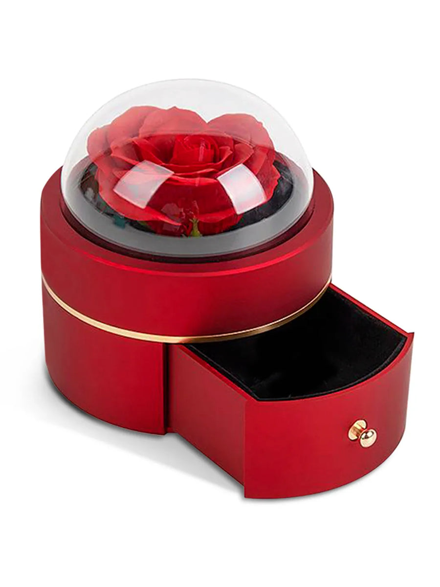 Designer Ring and Bracelet Box with Rose