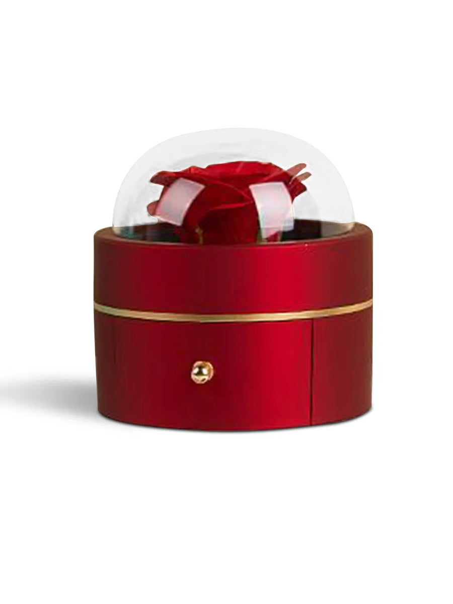 Designer Ring and Bracelet Box with Rose