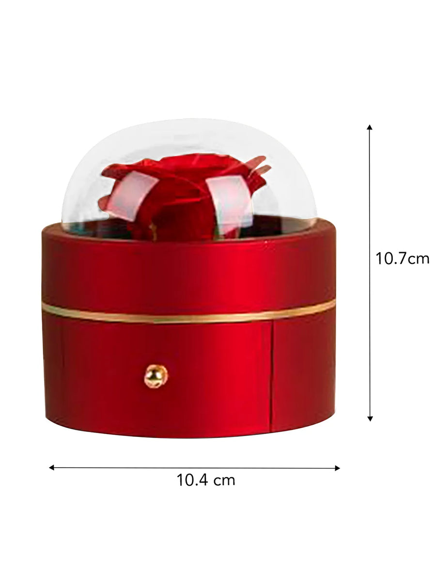 Designer Ring and Bracelet Box with Rose