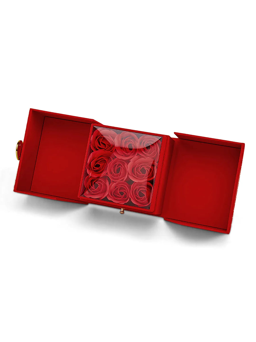 Rose Adorned Cube Jewellery Box