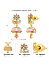 CZ Drops Jhumki Earrings | Peora Traditional CZ Jewellery

