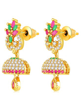 CZ Drops Jhumki Earrings | Peora Traditional CZ Jewellery

