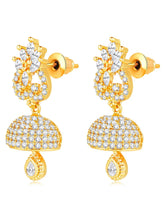 CZ Drops Jhumki Earrings | Peora Traditional CZ Jewellery

