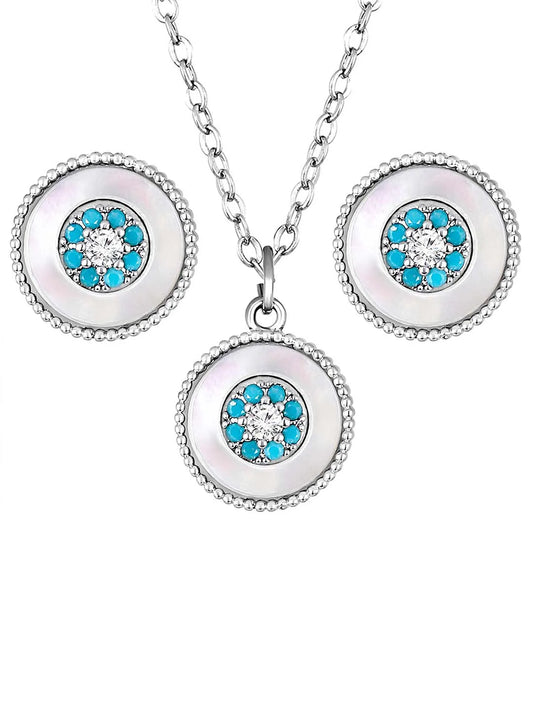 Evil Eye CZ Pendant Set by Peora – Protective Fashion Jewellery

