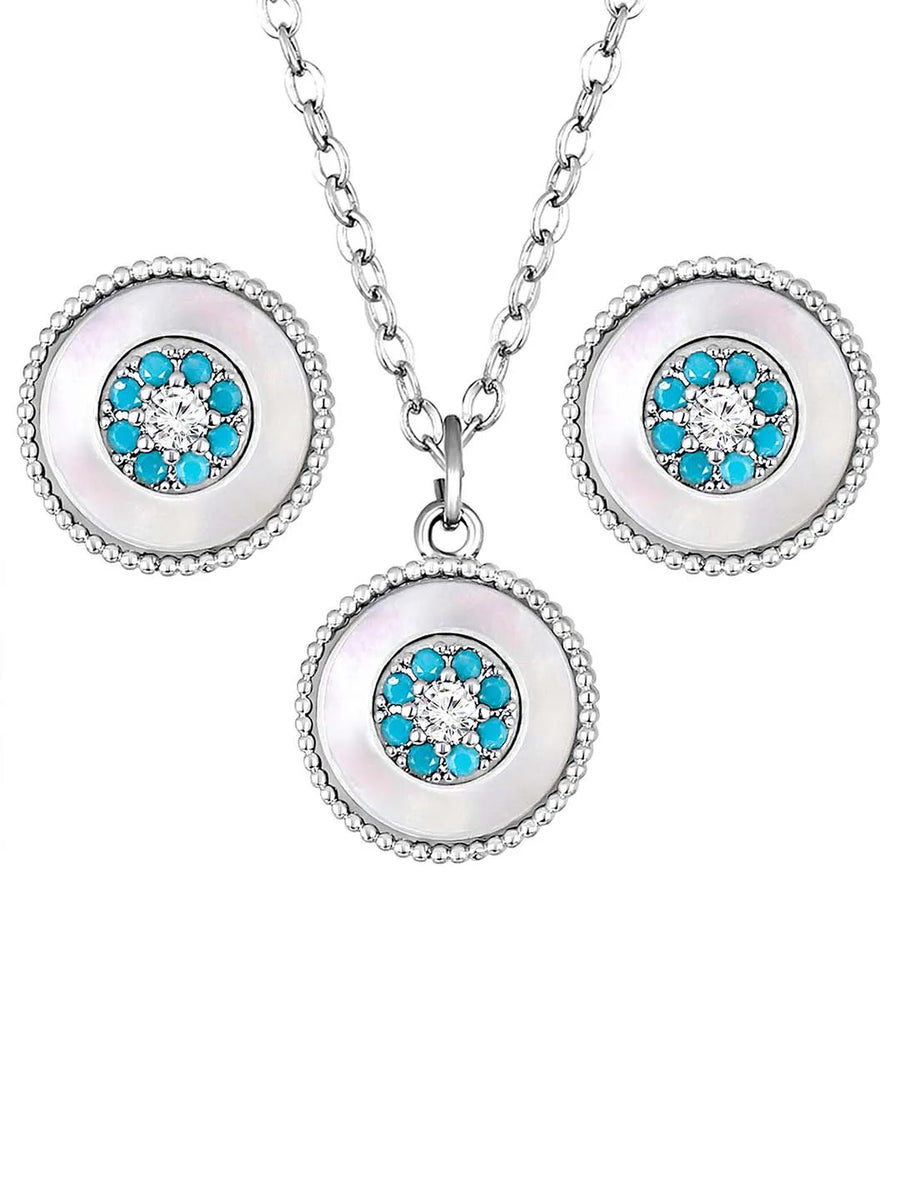 Evil Eye CZ Pendant Set by Peora – Protective Fashion Jewellery

