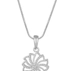 Petite Bloom CZ Floral Pendant Set by Peora. Silver-plating floral pendant necklace and matching earrings with CZ Stones.