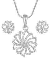 Petite Bloom CZ Floral Pendant Set