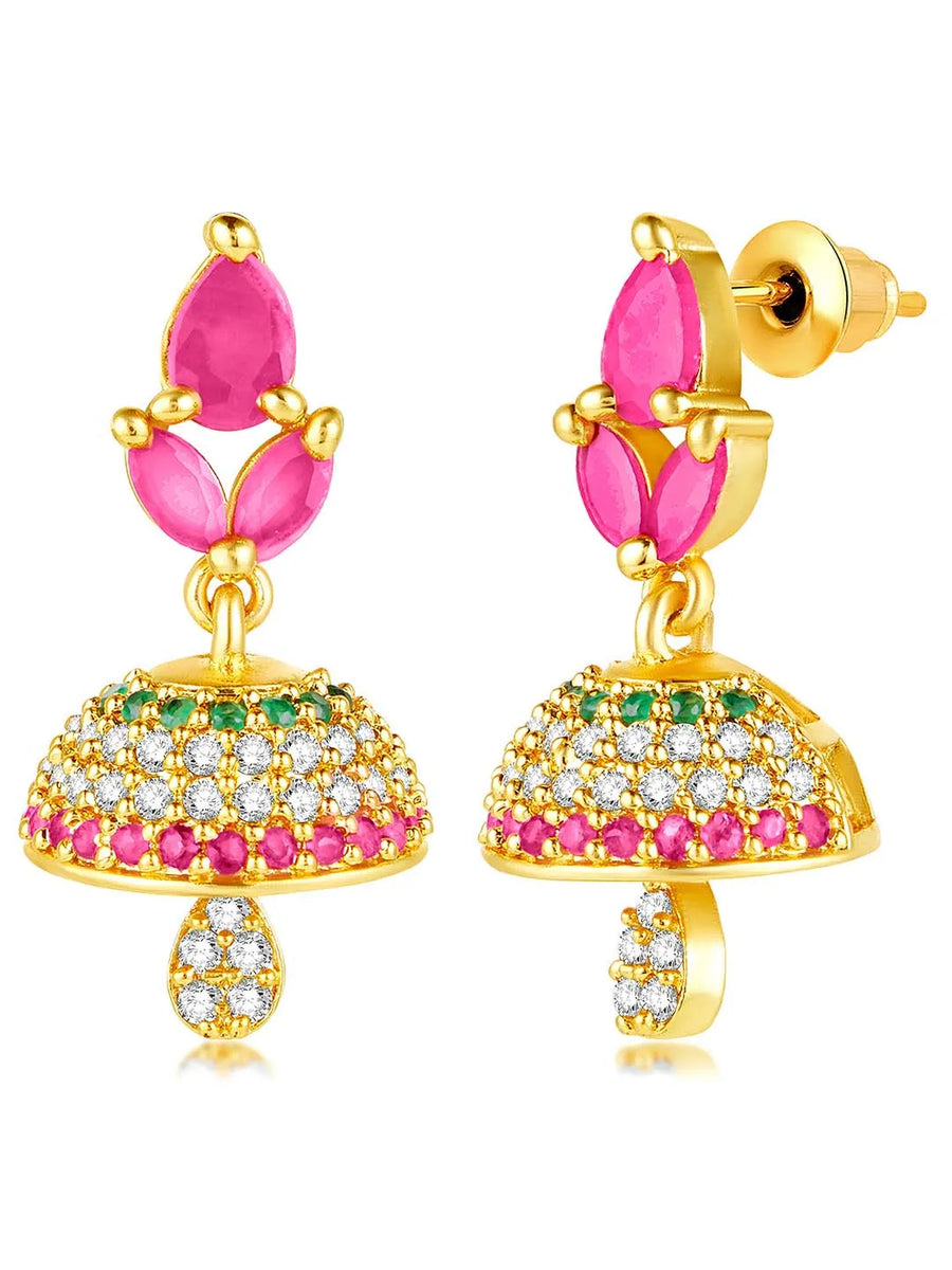 CZ Jhumki Earrings | Find Sparkling Jewellery at Peora

