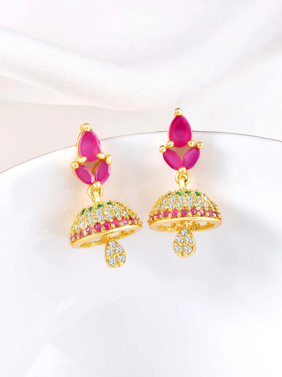 CZ Jhumki Earrings | Find Sparkling Jewellery at Peora

