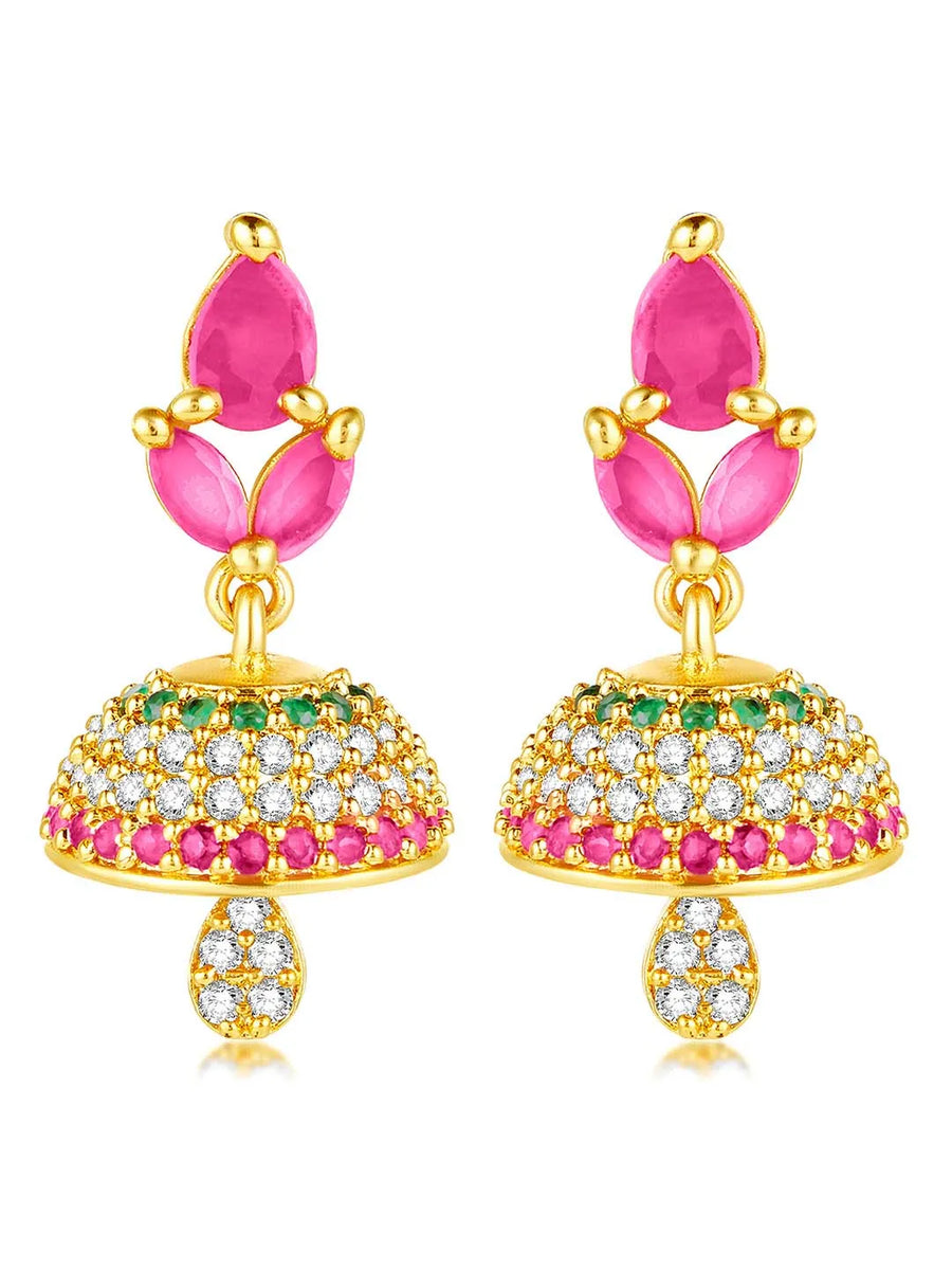 CZ Jhumki Earrings | Find Sparkling Jewellery at Peora

