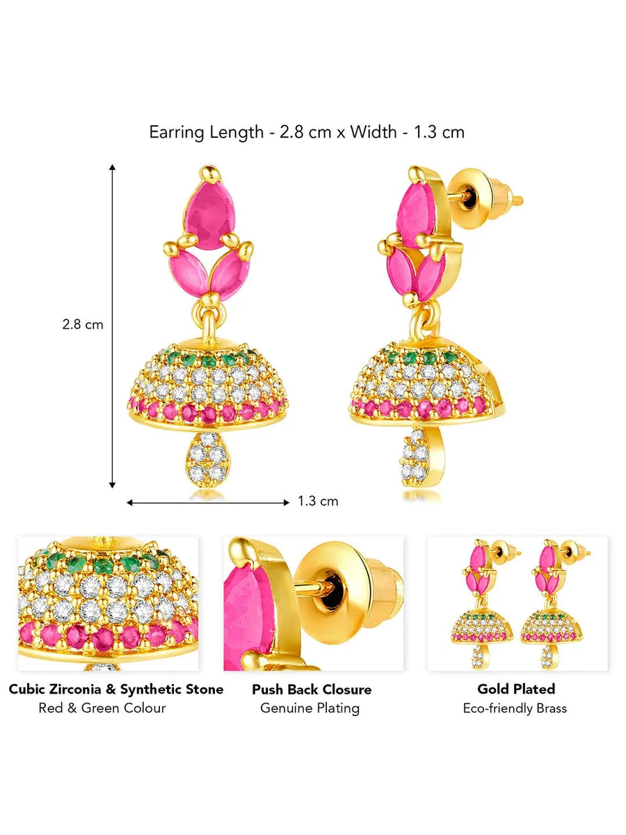 CZ Jhumki Earrings | Find Sparkling Jewellery at Peora

