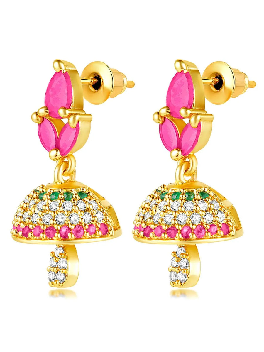 CZ Jhumki Earrings | Find Sparkling Jewellery at Peora

