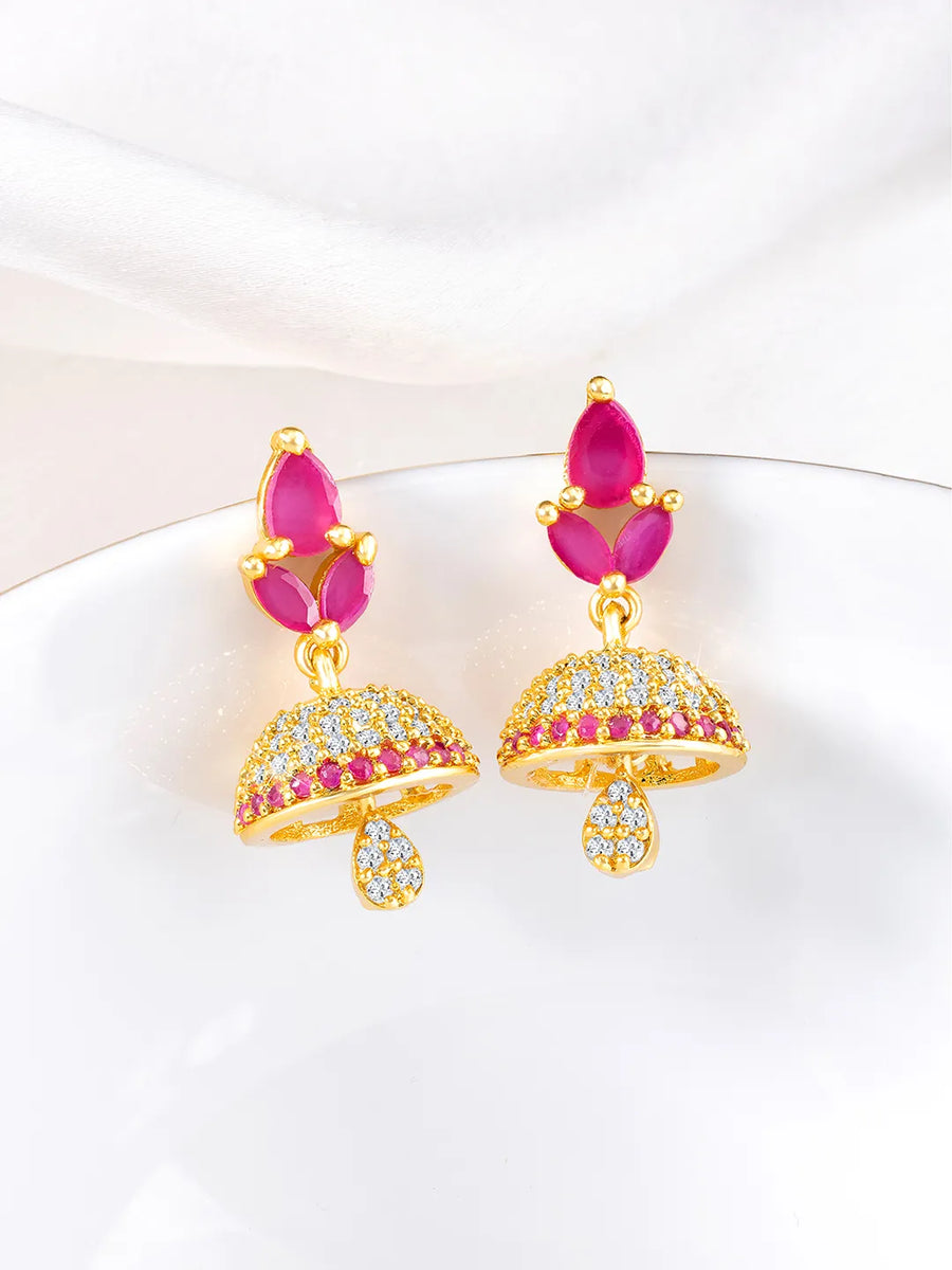 CZ Jhumki Earrings | Find Sparkling Jewellery at Peora

