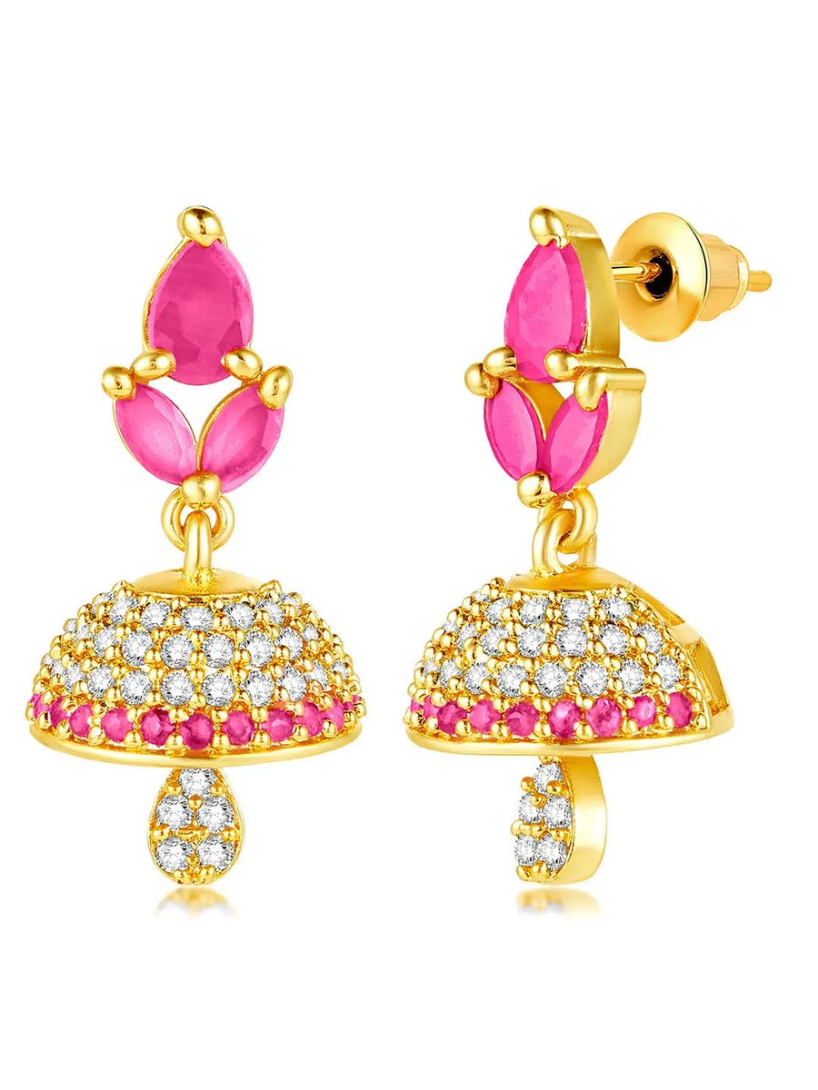 CZ Jhumki Earrings | Find Sparkling Jewellery at Peora

