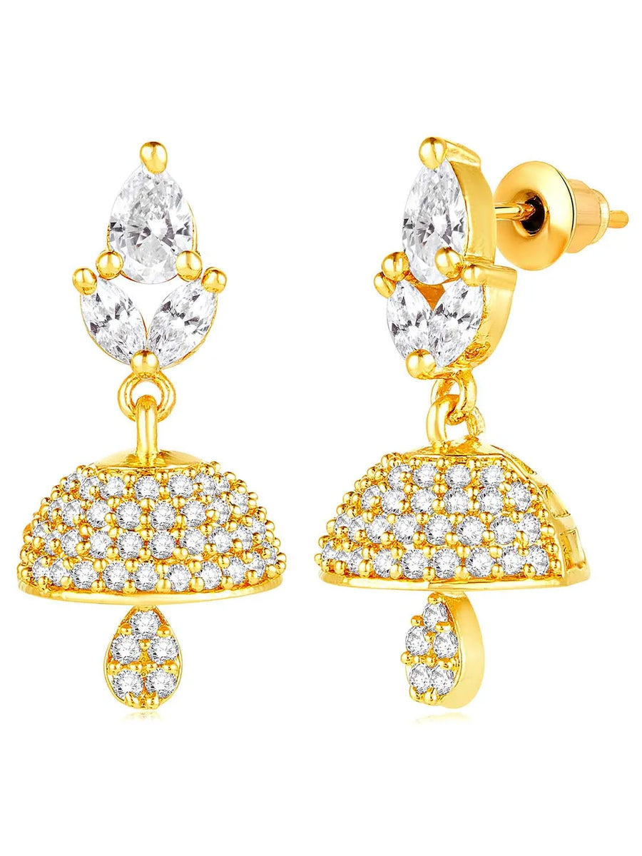 CZ Jhumki Earrings | Find Sparkling Jewellery at Peora

