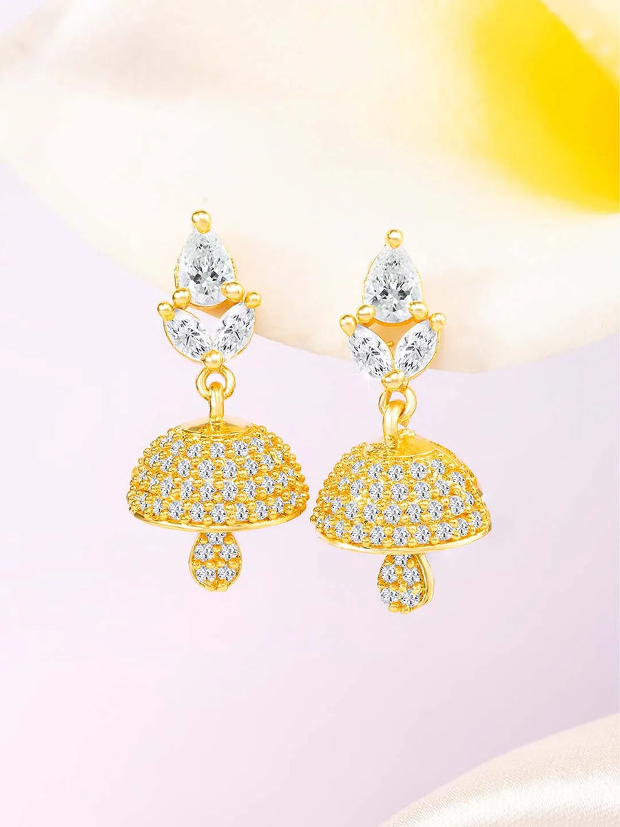 CZ Jhumki Earrings | Find Sparkling Jewellery at Peora

