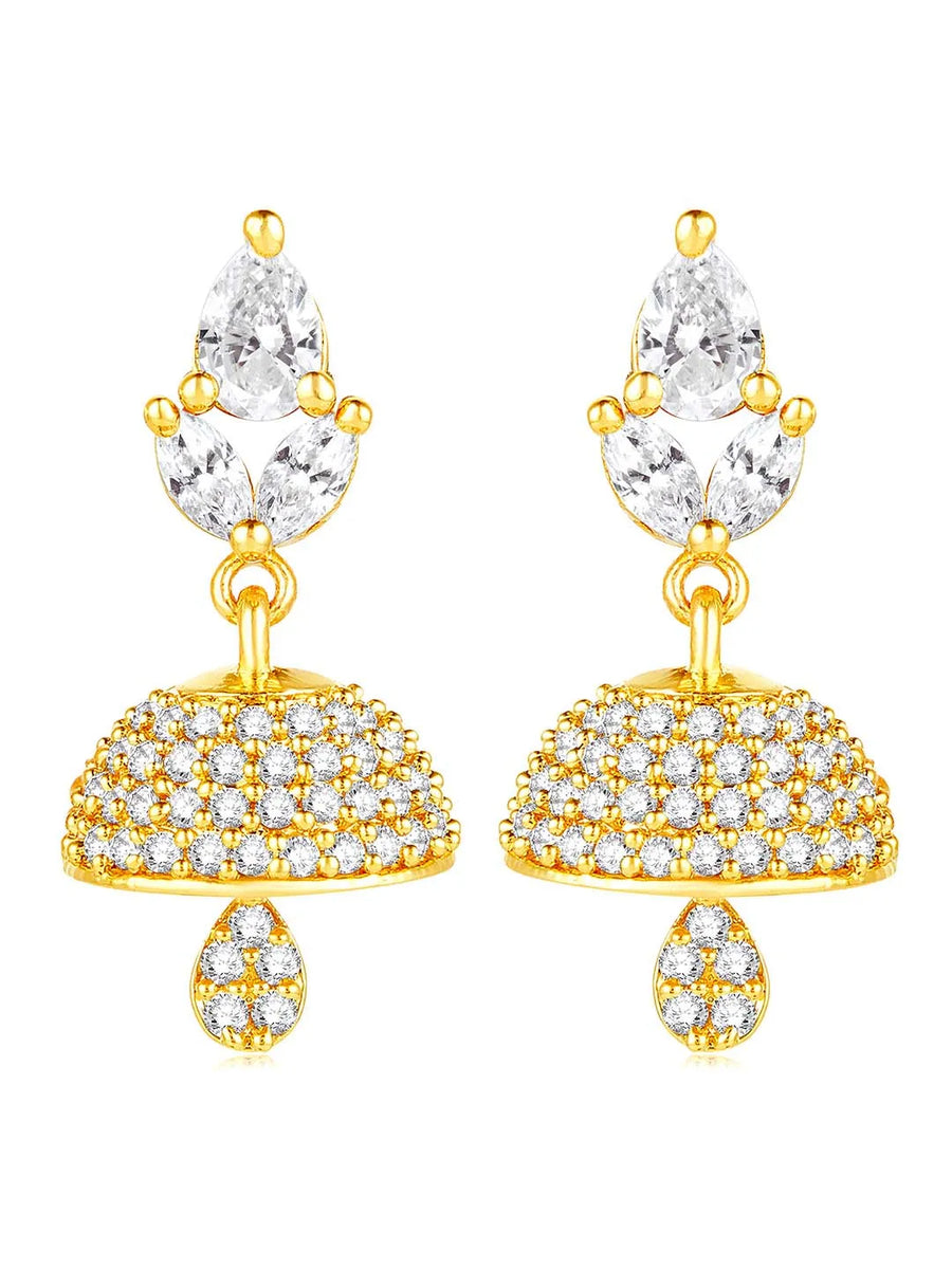 CZ Jhumki Earrings | Find Sparkling Jewellery at Peora


