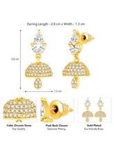 CZ Jhumki Earrings | Find Sparkling Jewellery at Peora

