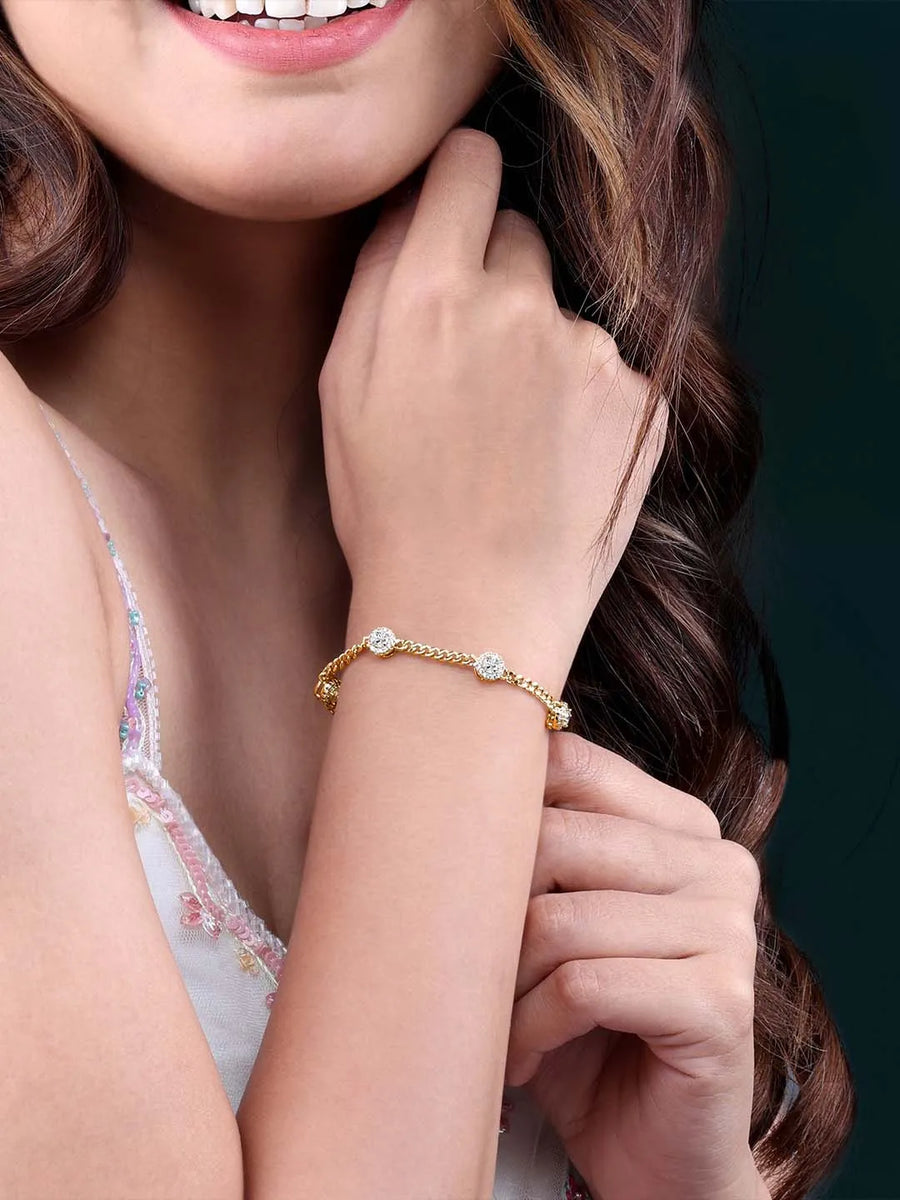 CZ Sophistication Bracelet by Peora | Elegant Cubic Zirconia Fashion Jewellery

