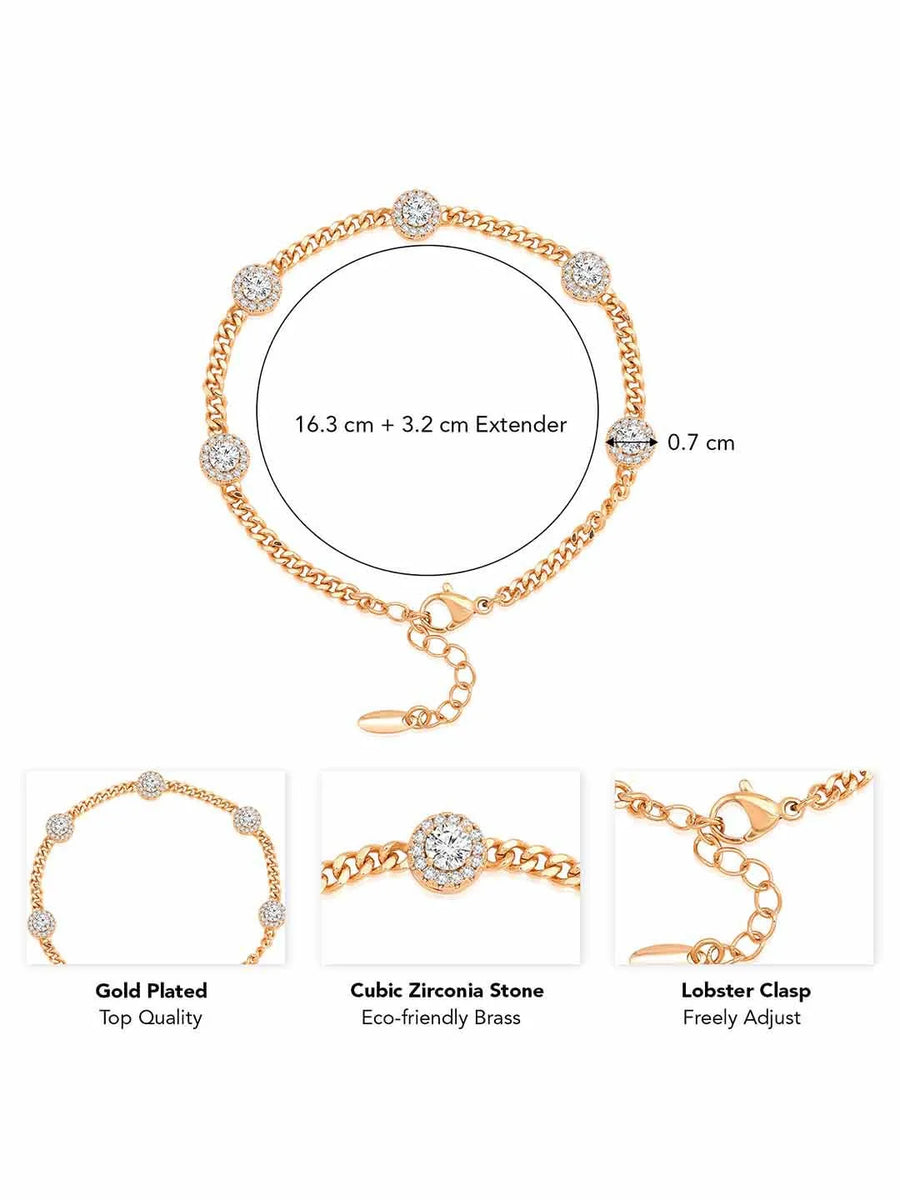 CZ Sophistication Bracelet by Peora | Elegant Cubic Zirconia Fashion Jewellery


