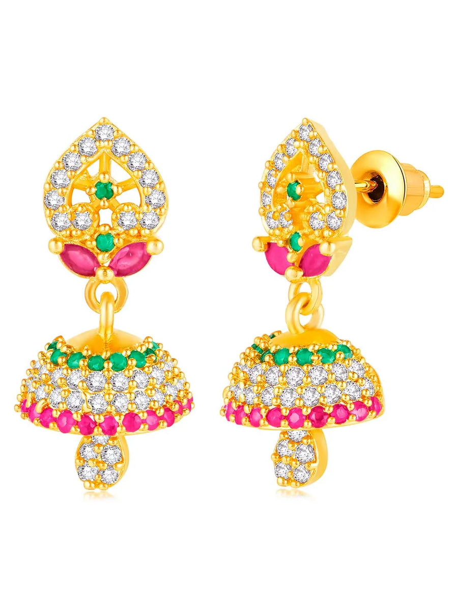 CZ Jhumki Drops Earrings | Elegant Jewellery by Peora

