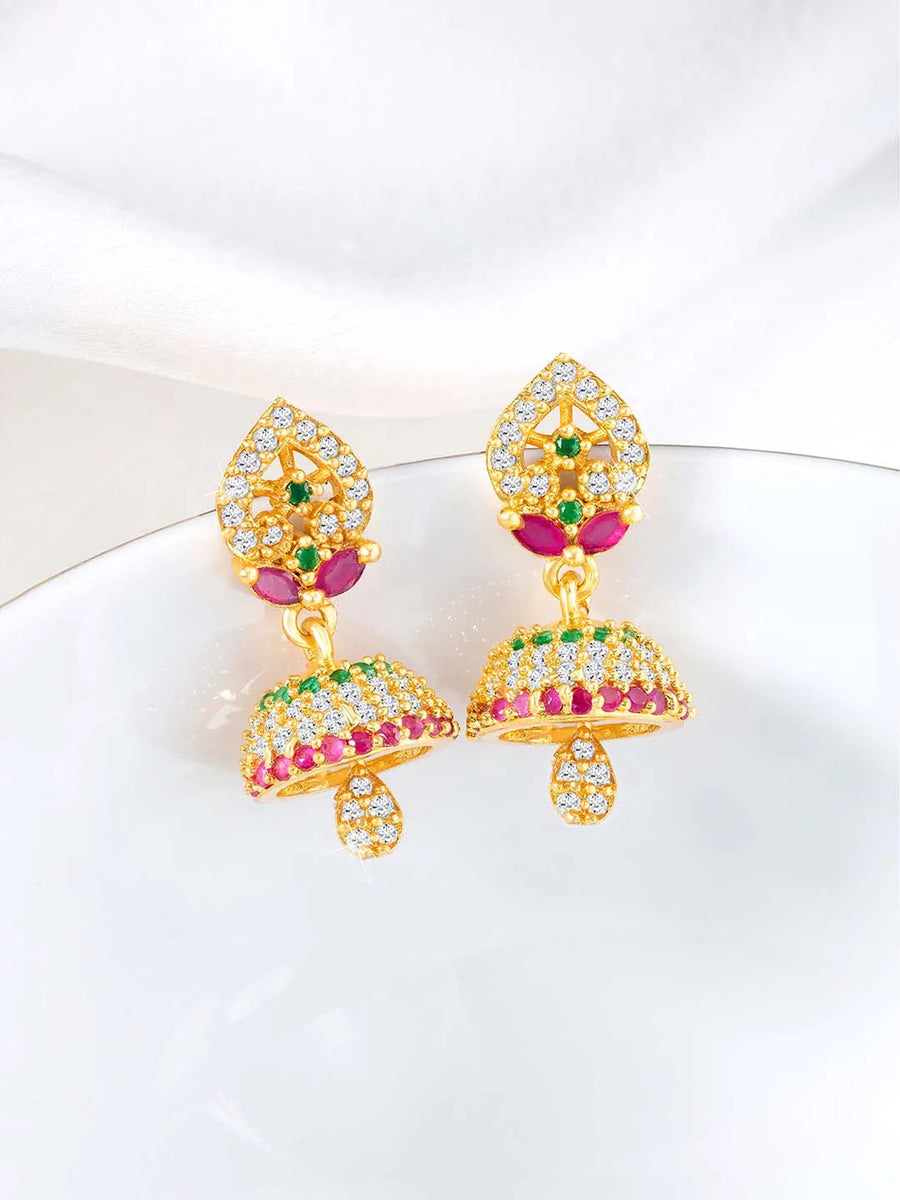 CZ Jhumki Drops Earrings | Elegant Jewellery by Peora

