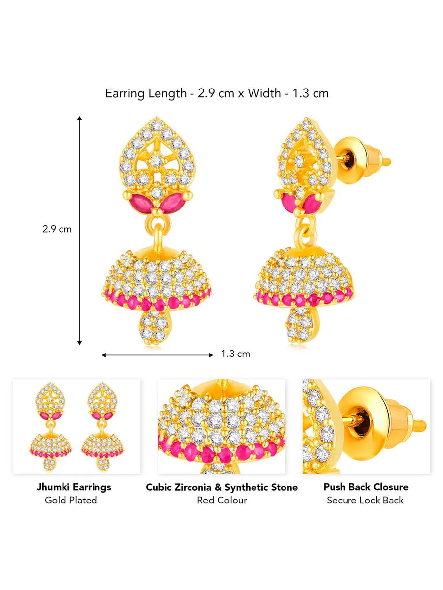 CZ Jhumki Drops Earrings | Elegant Jewellery by Peora

