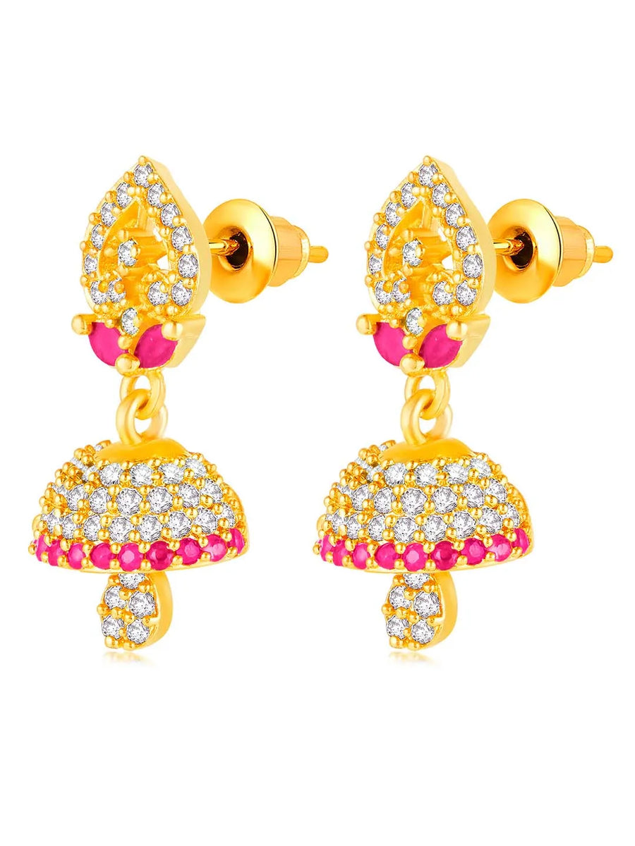CZ Jhumki Drops Earrings | Elegant Jewellery by Peora

