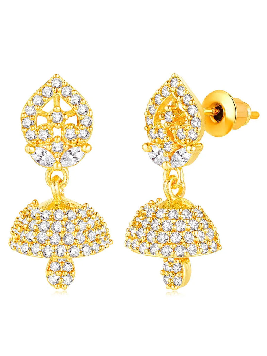 CZ Jhumki Drops Earrings | Elegant Jewellery by Peora

