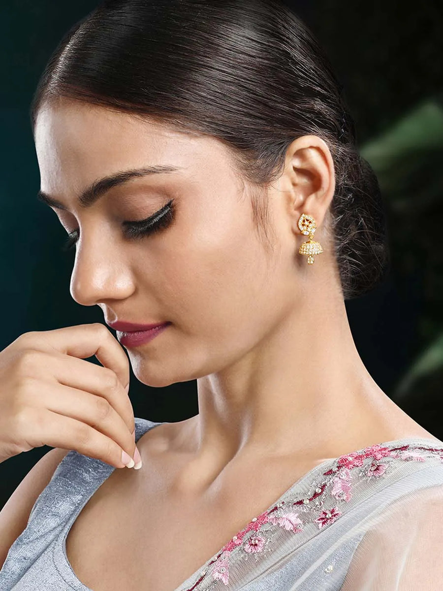 CZ Jhumki Drops Earrings | Elegant Jewellery by Peora

