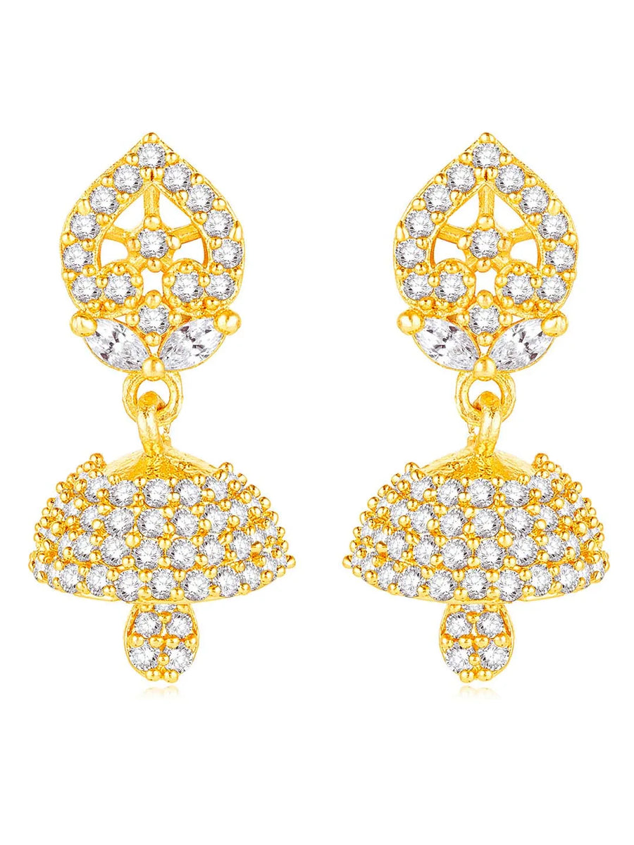 CZ Jhumki Drops Earrings | Elegant Jewellery by Peora

