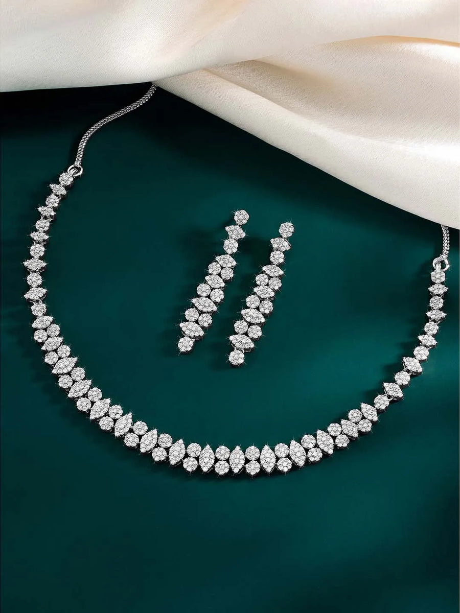 CZ Necklace Set – Sophisticated Jewellery Designs by Peora
