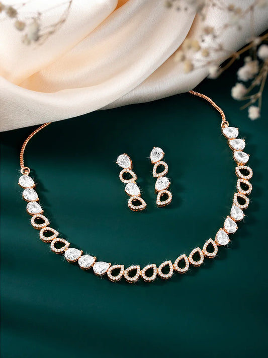 CZ Necklace Set – Classic Sparkling Jewellery by Peora

