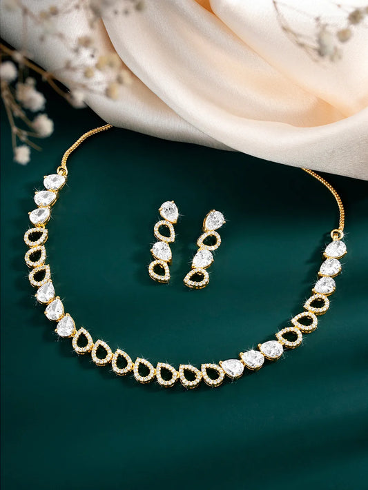 CZ Necklace Set – Classic Sparkling Jewellery by Peora
