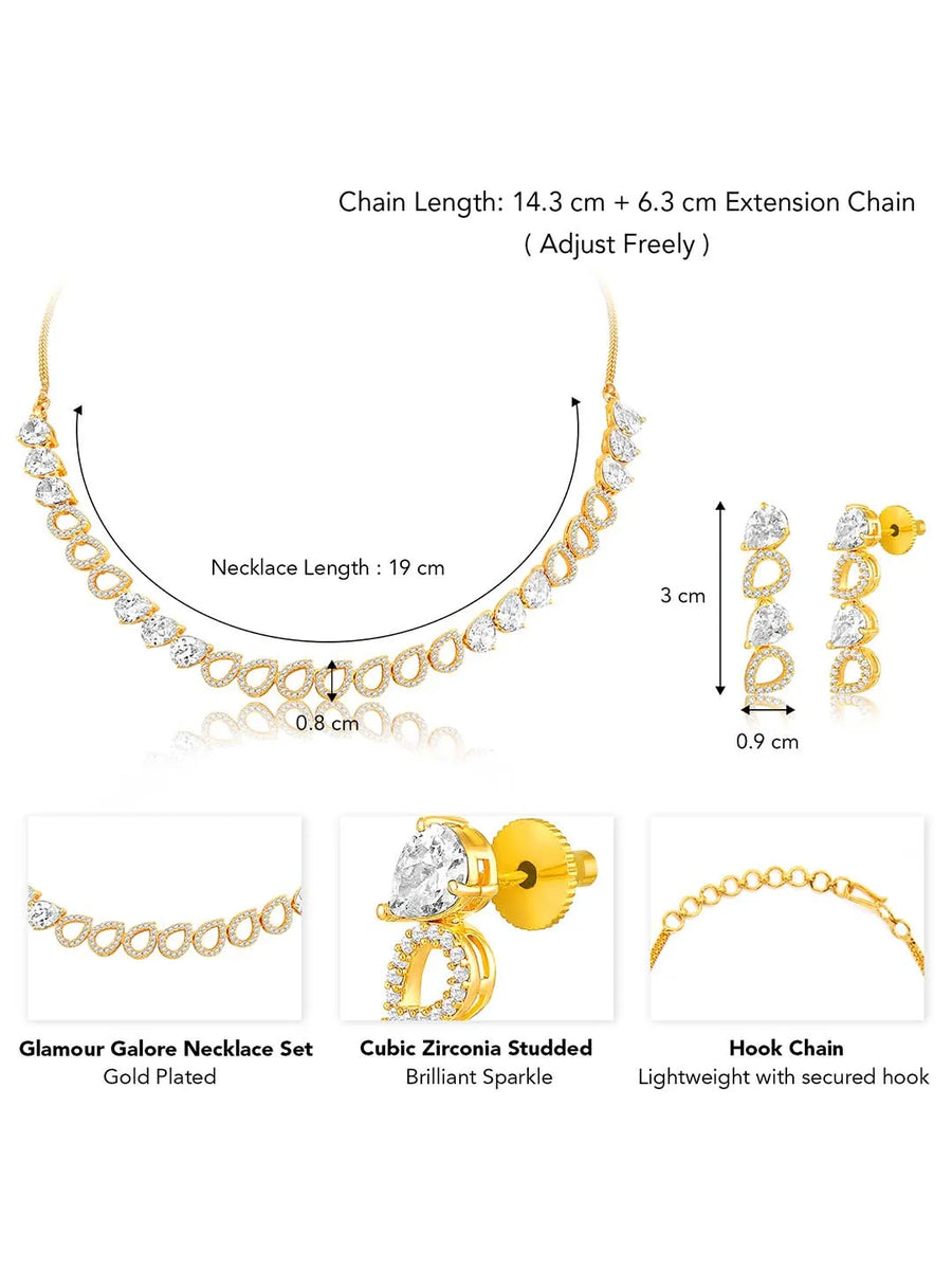 CZ Necklace Set – Classic Sparkling Jewellery by Peora
