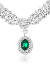 White necklace earrings bracelet set crafted from alloy, adorned with cubic zirconia for an elegant, timeless look | Peora

