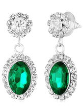 White necklace earrings bracelet set crafted from alloy, adorned with cubic zirconia for an elegant, timeless look | Peora
