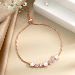 Rose Gold Sparkling CZ Mother of Pearl Bracelet