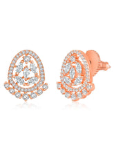 Dazzling CZ Studded Mangalsutra Set. Rose gold plated mangalsutra with earrings & black beads by Peora.