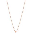 Elegant CZ Round Pendant Orbit Set. Rose gold-plated pendant necklace and a pair of earrings with a round pendant & CZ stones.