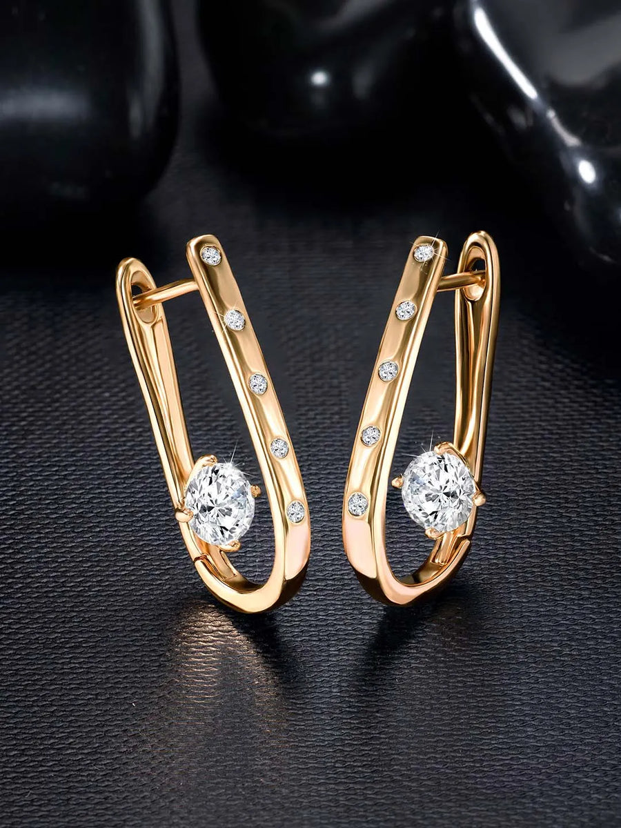 CZ Semi-Hoop Earrings by Peora – Elegant Fashion Jewellery

