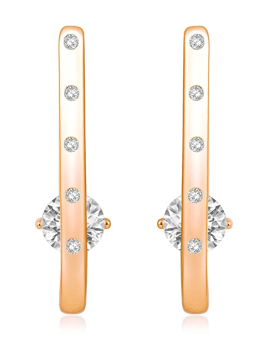 
CZ Semi-Hoop Earrings by Peora – Elegant Fashion Jewellery

